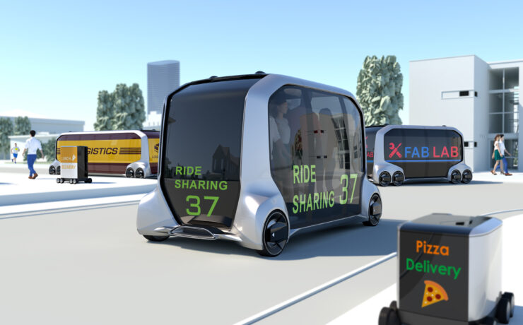 Toyota e-Palette Concept bezorgt pizza zonder bestuurder